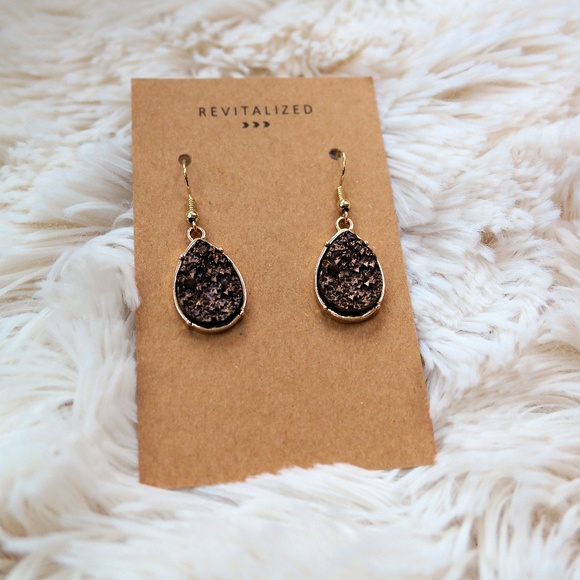 🌻 LAST ONE • Brown Druzy Earrings - Picture 5 of 6